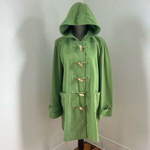 Vintage J. Crew Wool Toggle Button Coat Hooded Holiday 2004 Size Large